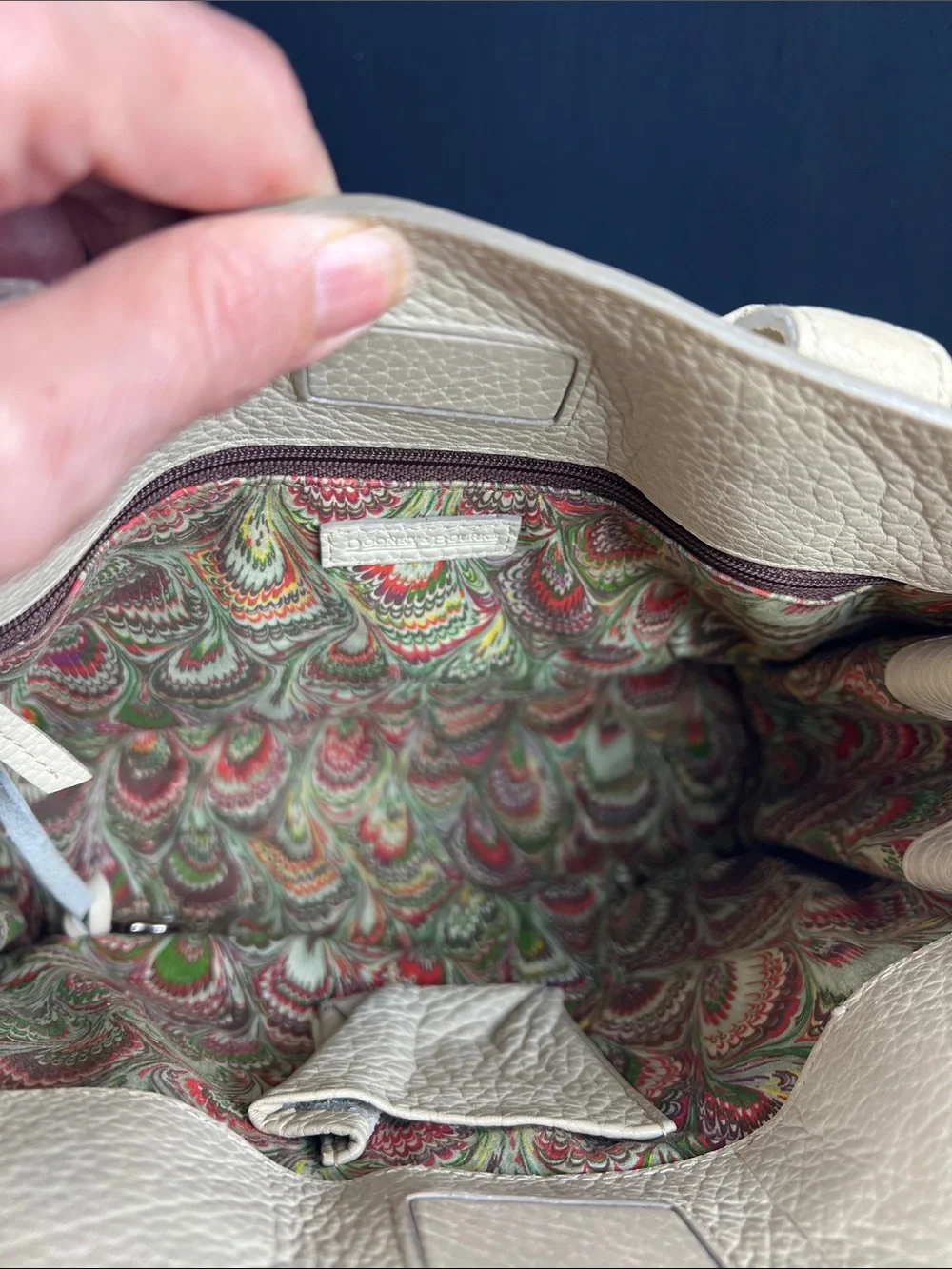 Dooney & Bourke Small Barlow Tote Ivory Pebbled Leather
